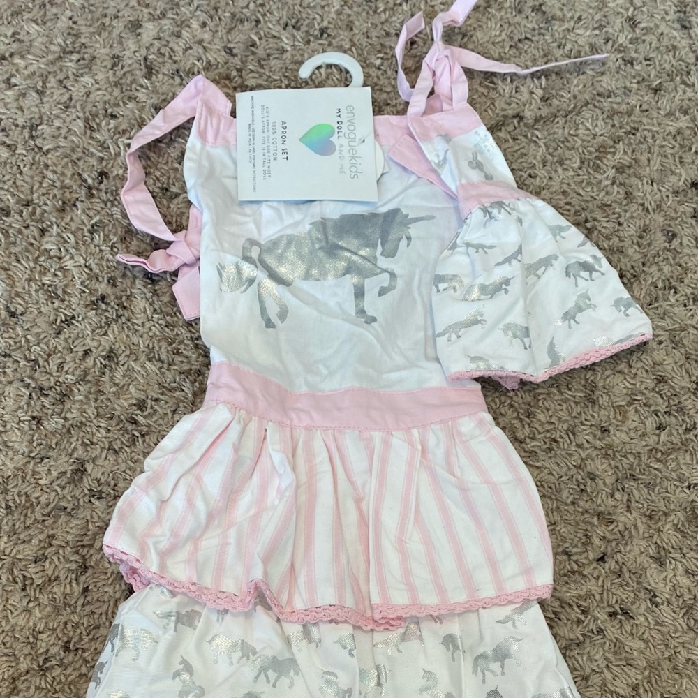 Kids Unicorn Apron Set - My Doll & Me